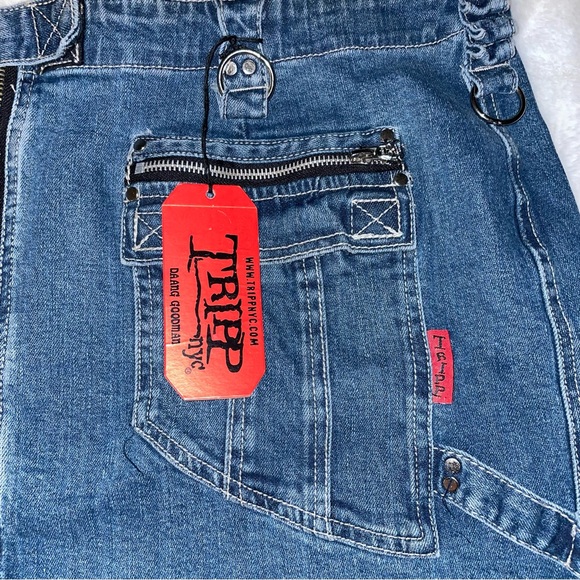 Torrid 3X Tripp NYC Curve Blue Power Denim Mini Zipper Front D Ring Skirt NWT - Picture 5 of 9